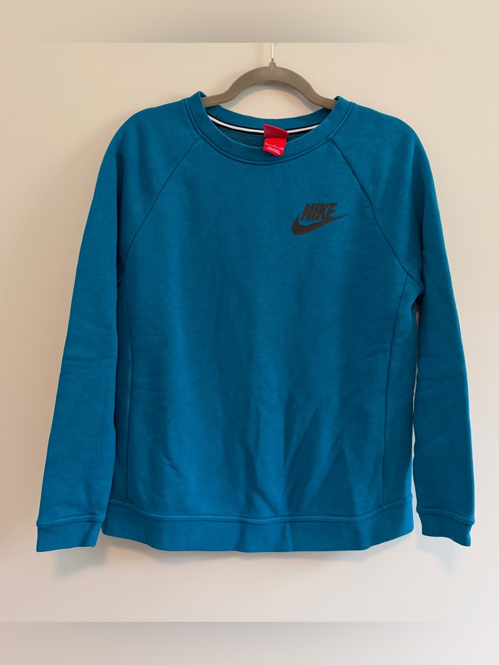 Nike Teal Blue Pullover Sweatshirt with Black Logo